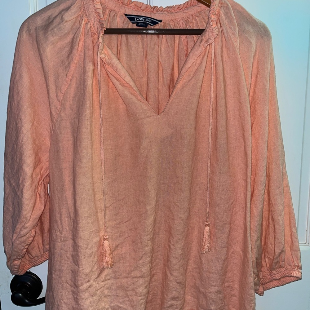 Lands' End Peach Blouse